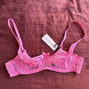 Agent Provocateur Pink Lace Sheer Underwire Bra